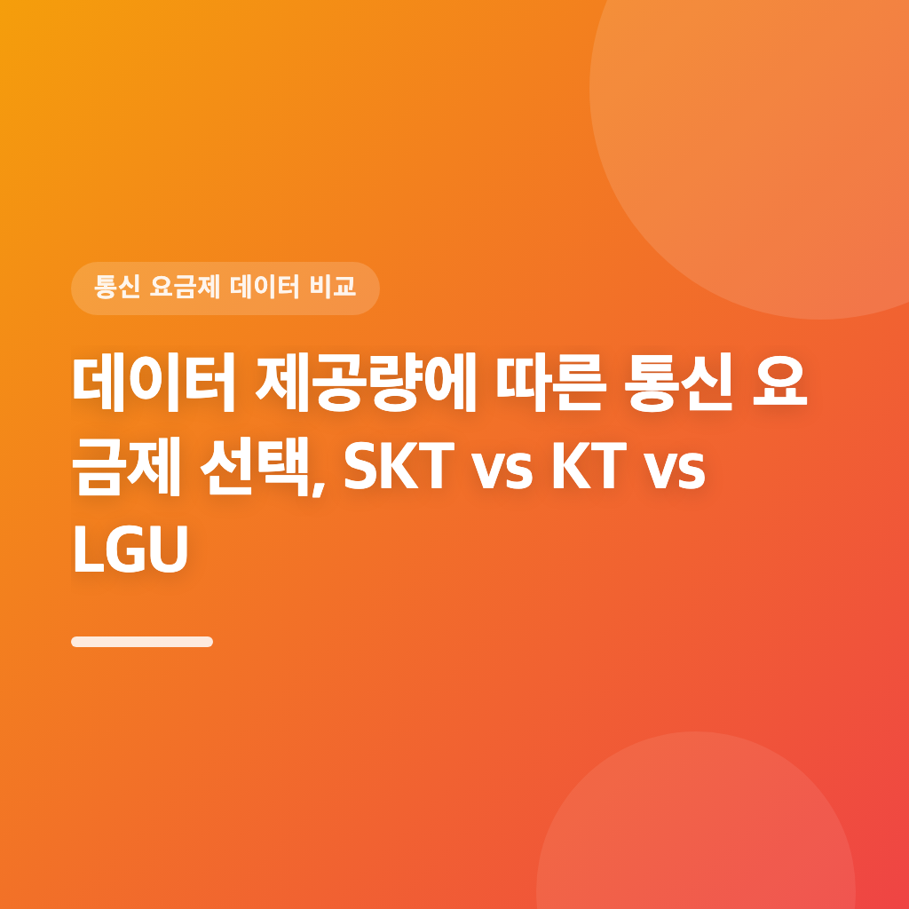데이터 제공량에 따른 통신 요금제 선택, SKT vs KT vs LGU