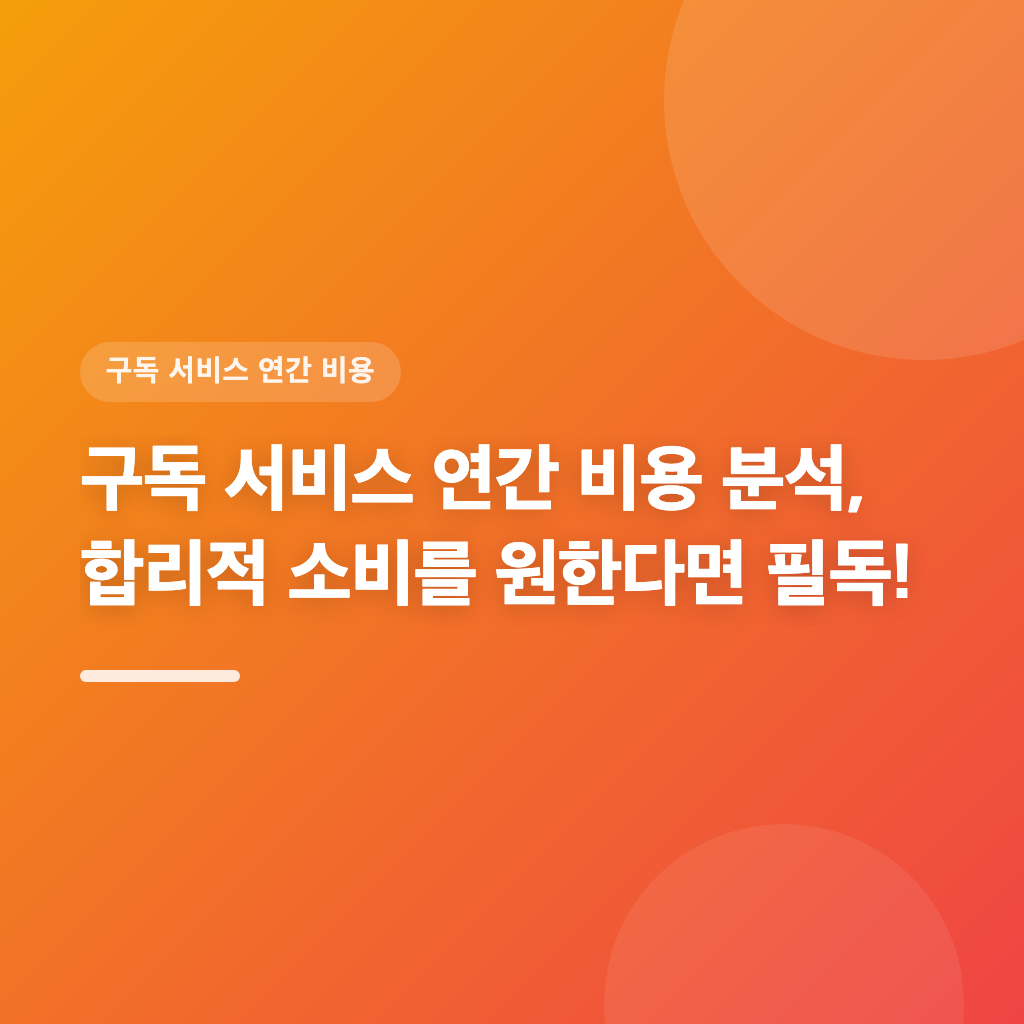구독 서비스 연간 비용 분석, 합리적 소비를 원한다면 필독!